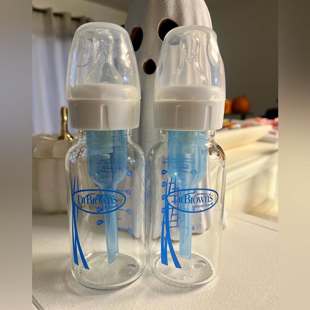 Glass Dr. Brown's 4oz Anti-Colic bottles